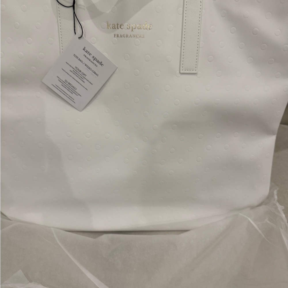 NWT Kate Spade Cream Embossed Tote